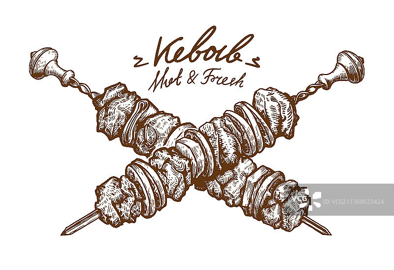 烤肉串烤肉串速写图片素材