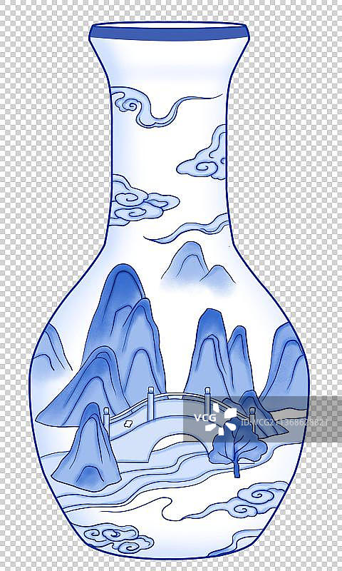 中国风青花瓷花瓶图片素材