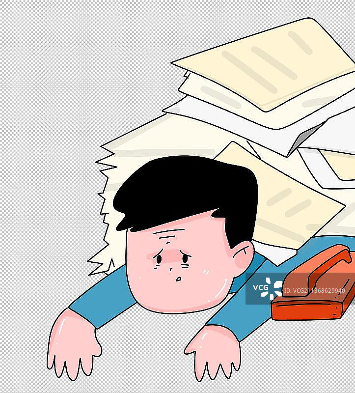 手绘卡通漫画设计素材元素工作压力图片素材