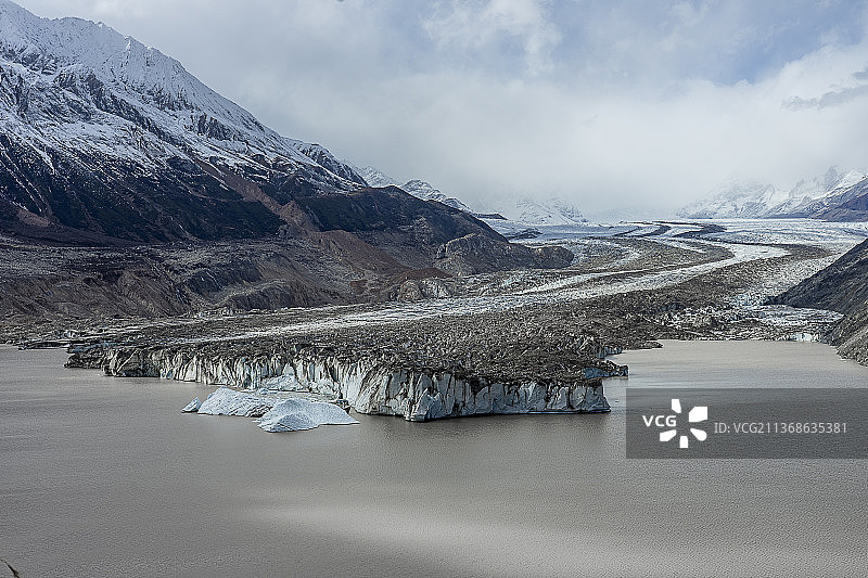 来谷冰川消融严重图片素材