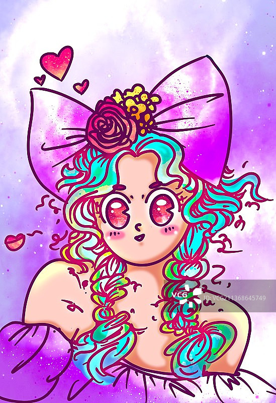 可爱女生人物插画图片素材