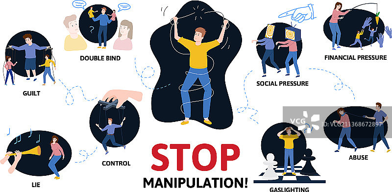 停止心理操纵信息图图片素材