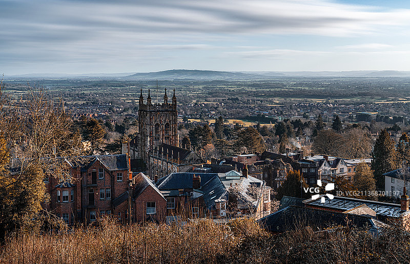 英国大莫尔文小镇全景图片素材