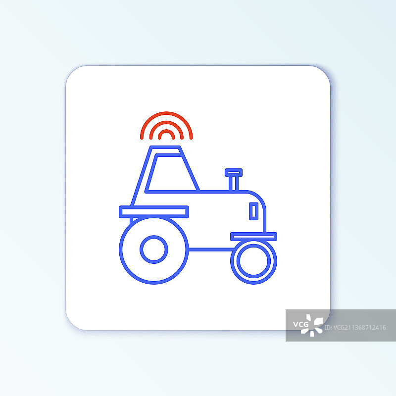 智能农场上的线性无人驾驶无线拖拉机图片素材