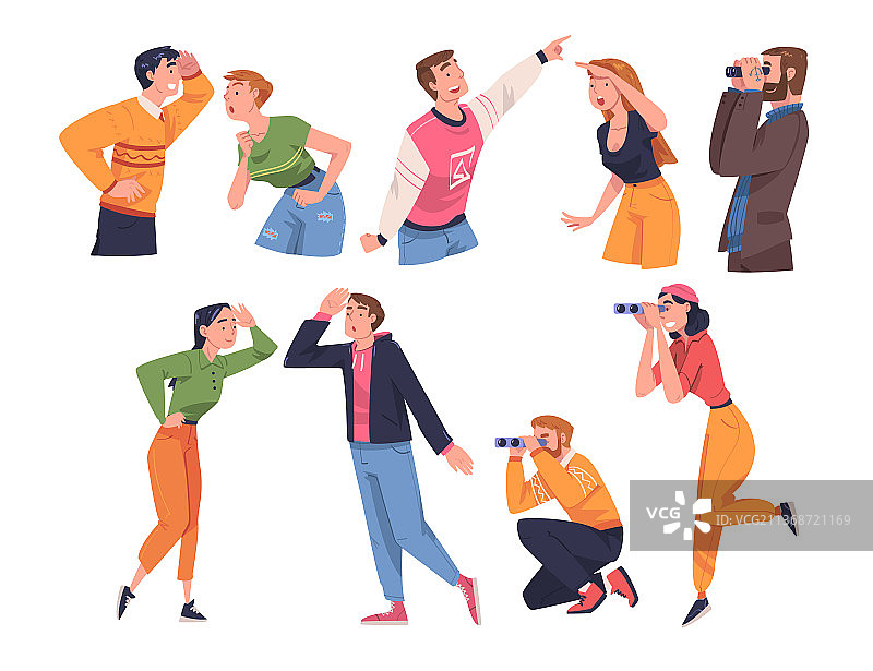 人物角色观看有趣的事物图片素材