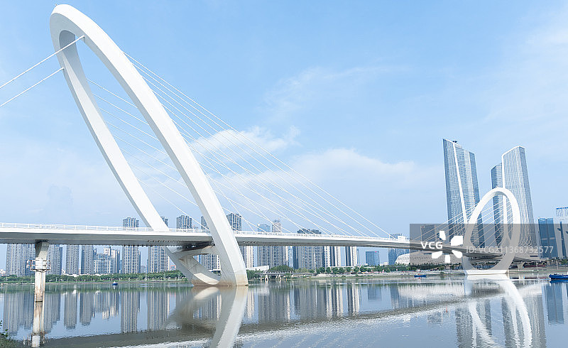 南京眼步行桥特色建筑风光图片素材