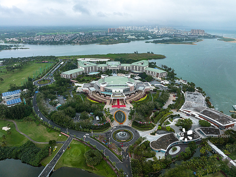 航拍海南博鳌亚洲论坛永久会址图片素材