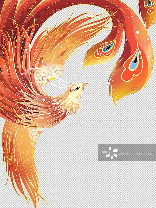 国潮风插画朱雀图片素材