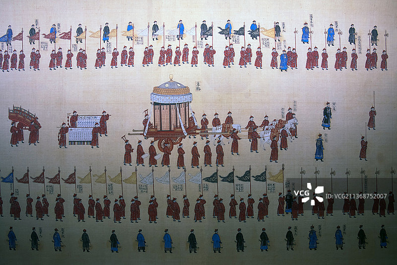 北京天坛博物馆祭天仪仗队画像清代图片素材