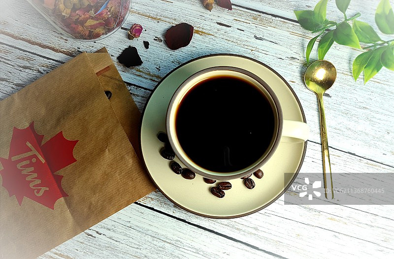 咖啡☕冰雪里的暖图片素材