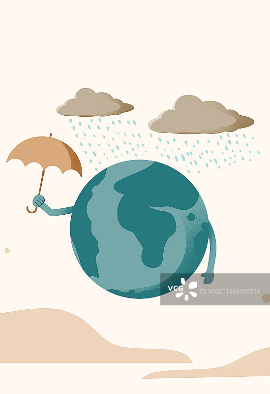 卡通手绘世界气象日插画图片素材