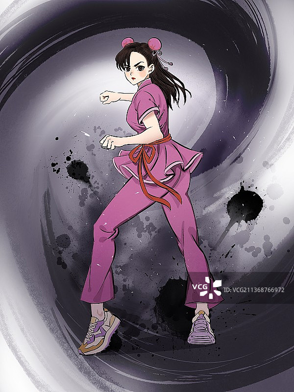 武术女孩图片素材