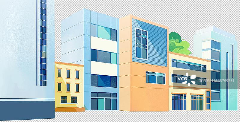 街道边的楼房建筑图片素材