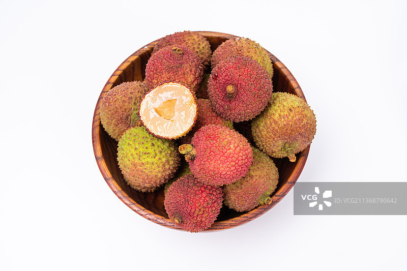 新鲜水果广东荔枝妃子笑特写图片素材