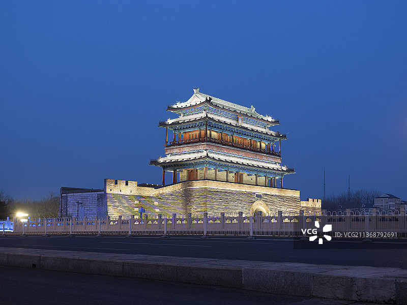 永定门夜色，中轴线图片素材