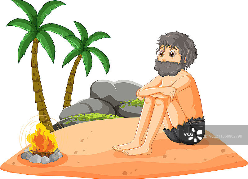 荒岛上的男人图片素材