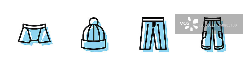 裤子男士内裤冬季帽子套装图片素材