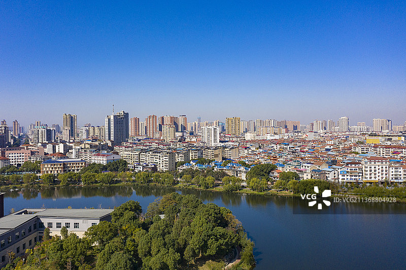 航拍湖南岳阳市城市景观图片素材