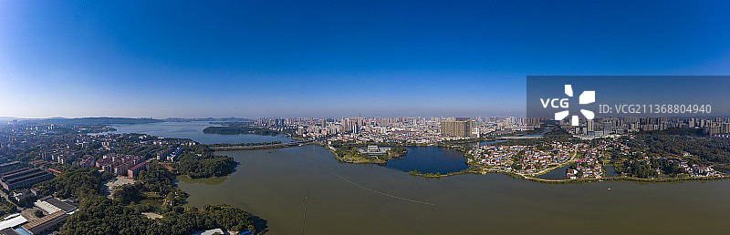 航拍湖南岳阳市城市景观图片素材