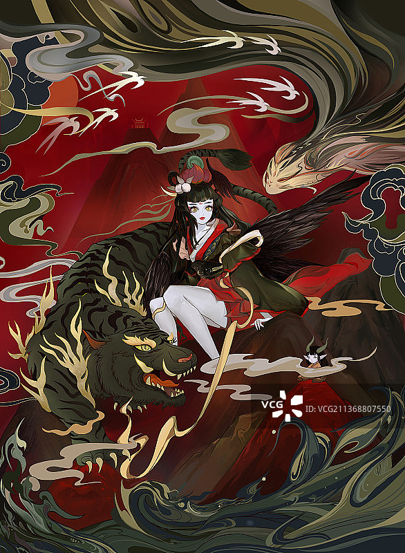 中国古代神话/精卫填海图片素材