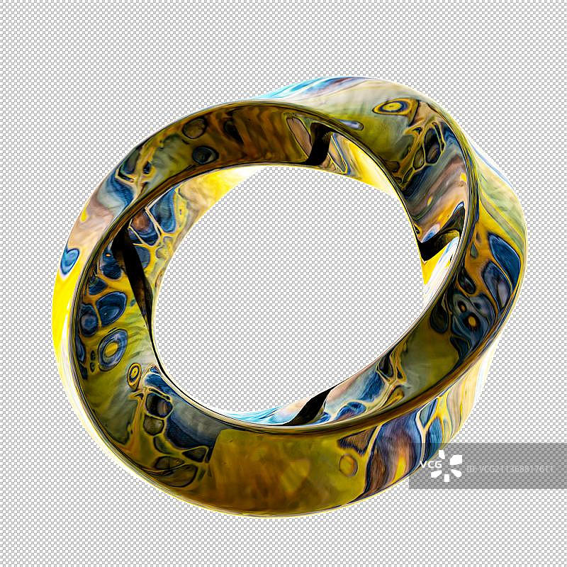 3D彩色玻璃质感莫比乌斯环免抠元素图片素材