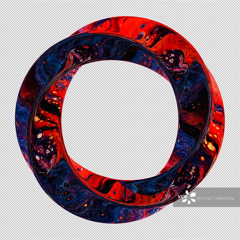 3D彩色玻璃质感莫比乌斯环免抠元素图片素材