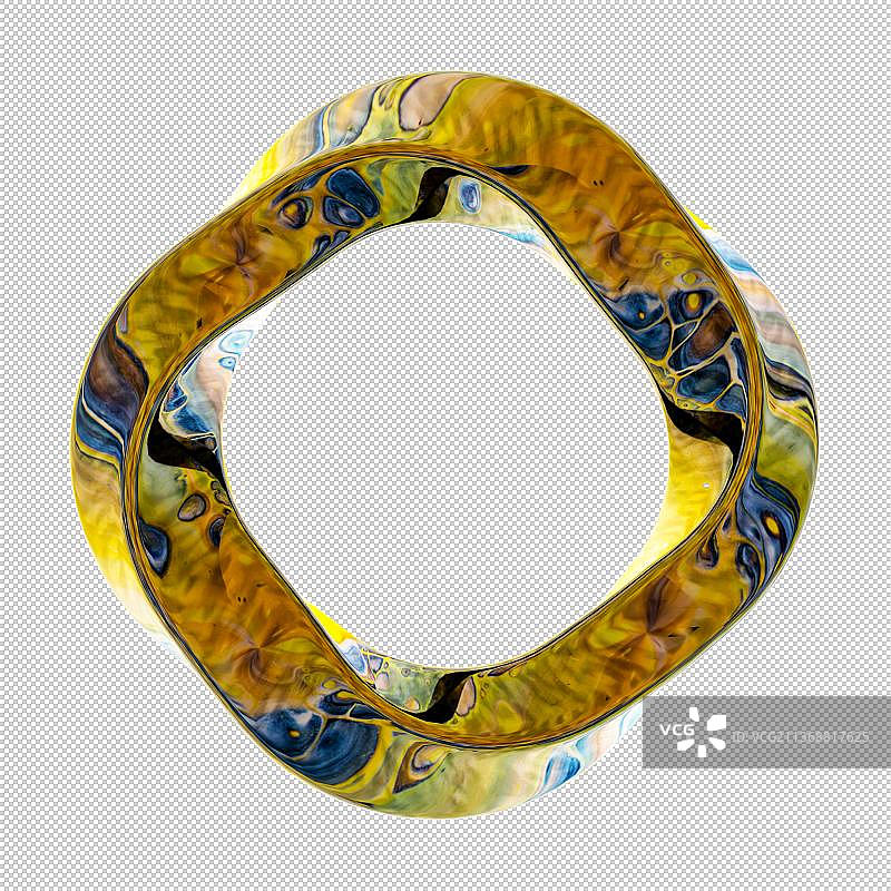3D彩色玻璃质感莫比乌斯环免抠元素图片素材