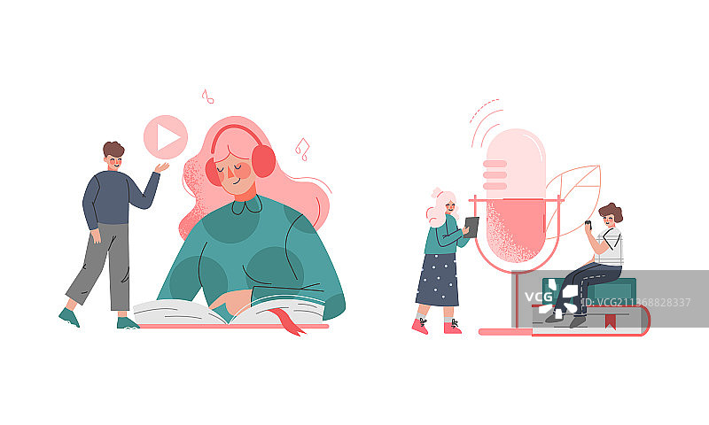 播客或口语系列节目收听图片素材