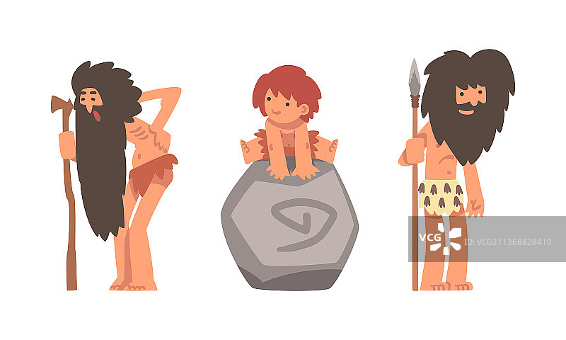 手持长矛的原始人图片素材