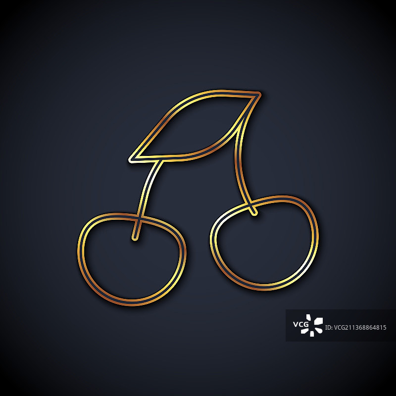 金色线条新鲜夏季浆果图标图片素材