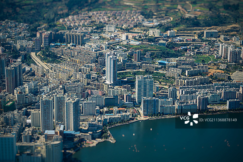 锡都-个旧的高角度视图图片素材