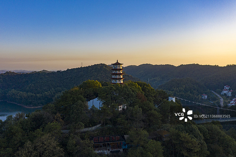 航拍湖南长沙石燕湖景区图片素材