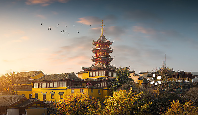 鸡鸣古寺图片素材