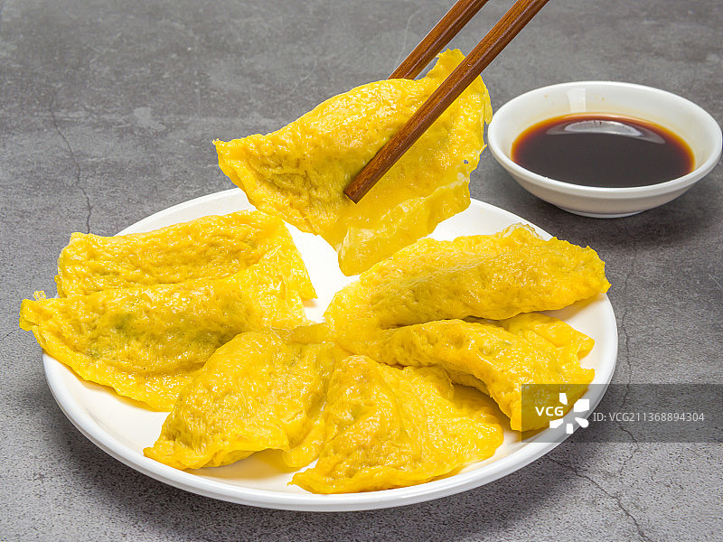 黄金蛋饺早餐美食图片素材
