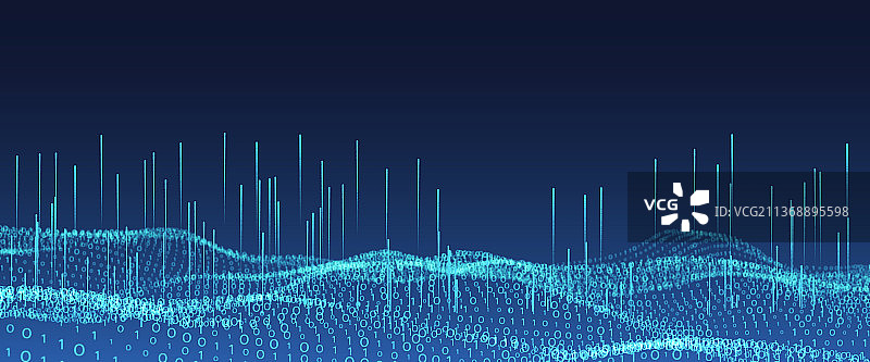二进制代码组成的数据流科技背景图片素材