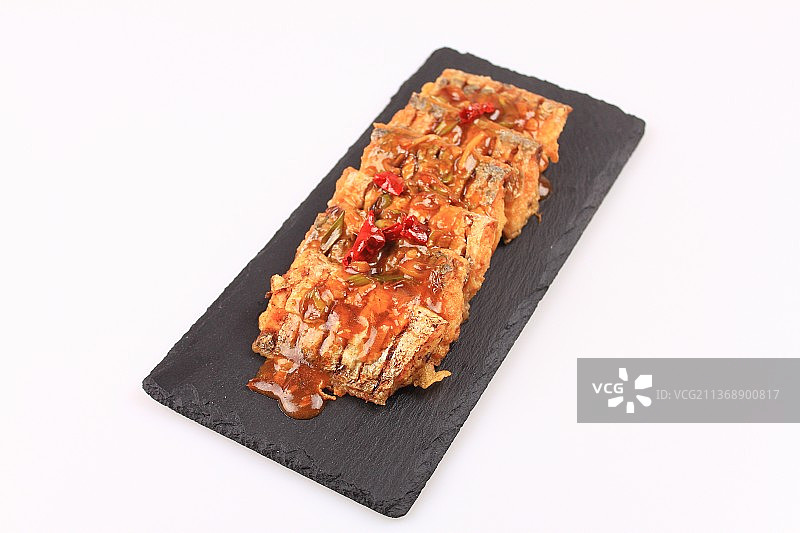 中国美食浇汁鲜带鱼图片素材