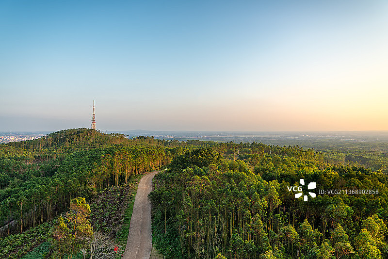 海南省临高县高山岭日落森林全景图片素材