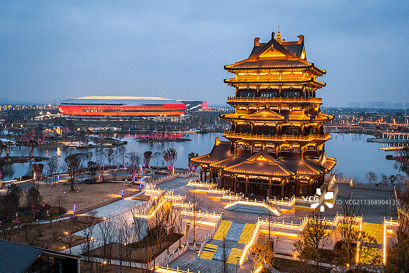 成都大运会东安湖体育馆，东安阁图片素材