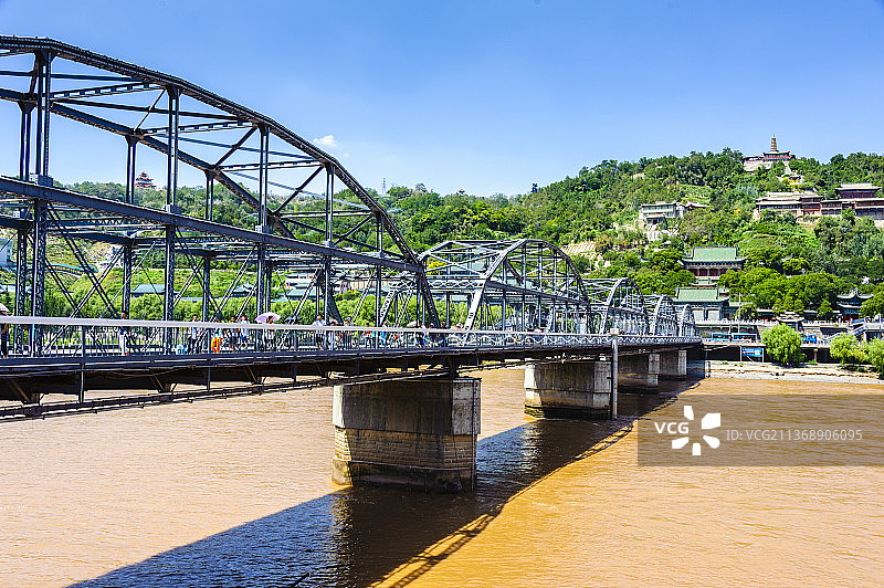 中国甘肃兰州黄河铁桥图片素材