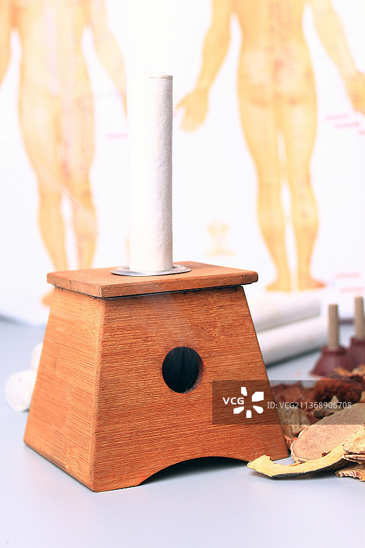 中医中药艾灸盒穴位图静物图片素材