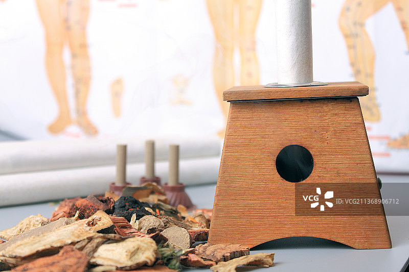 中医中药艾灸盒穴位图静物图片素材