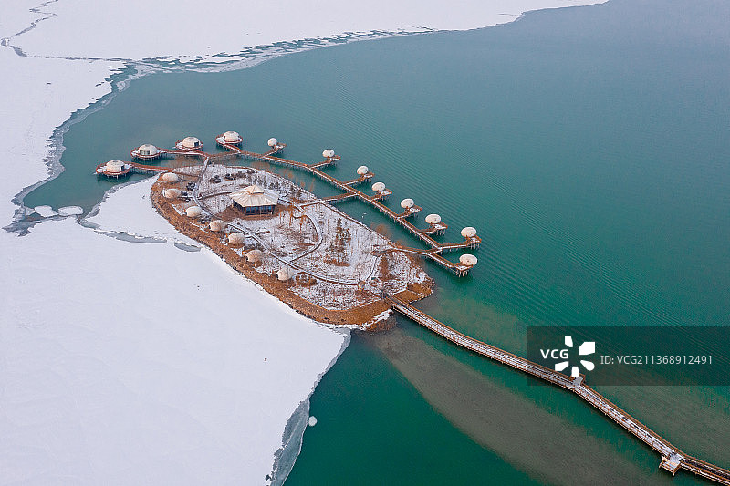 宁夏沙湖景区的星星酒店图片素材