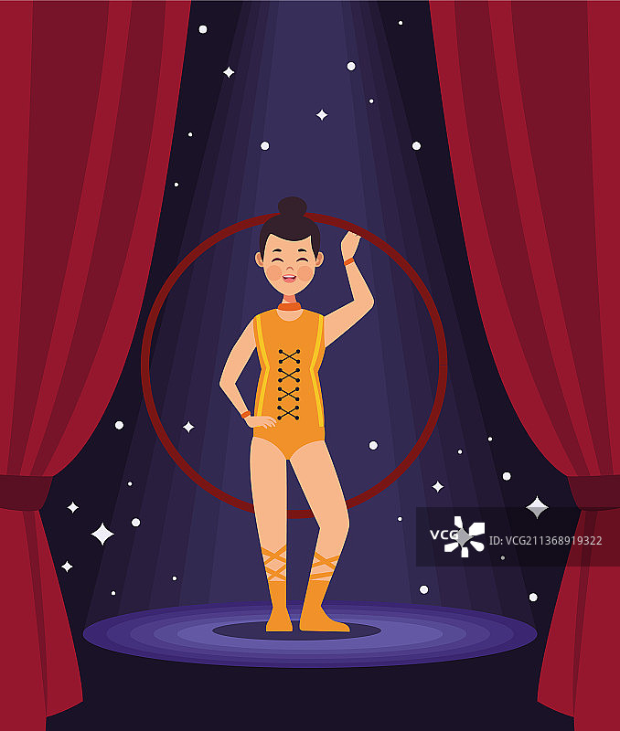 玩呼啦圈的马戏团舞者图片素材