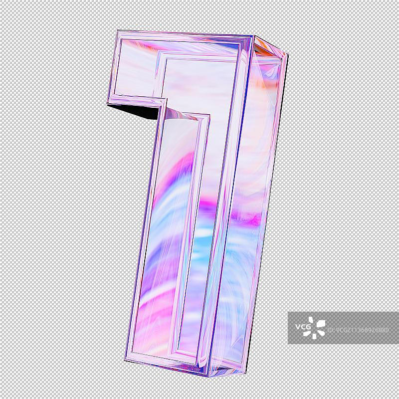 3D立体数字彩色玻璃质感免抠元素图片素材