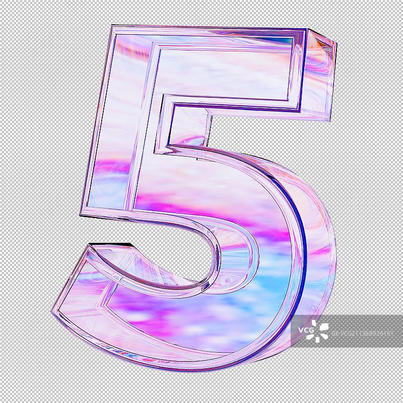 3D立体数字彩色玻璃质感免抠元素图片素材