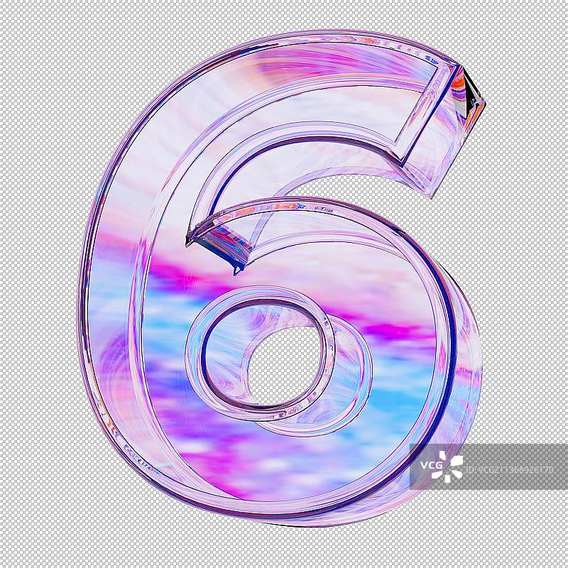 3D立体数字彩色玻璃质感免抠元素图片素材