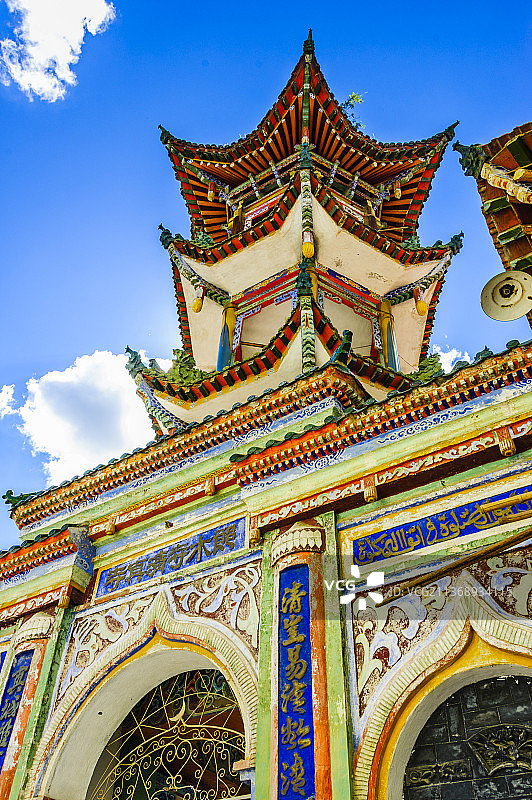 中国甘肃甘南郎木寺清真寺图片素材