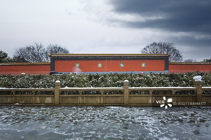 雪落万仞宫墙+朝天宫（南京）图片素材