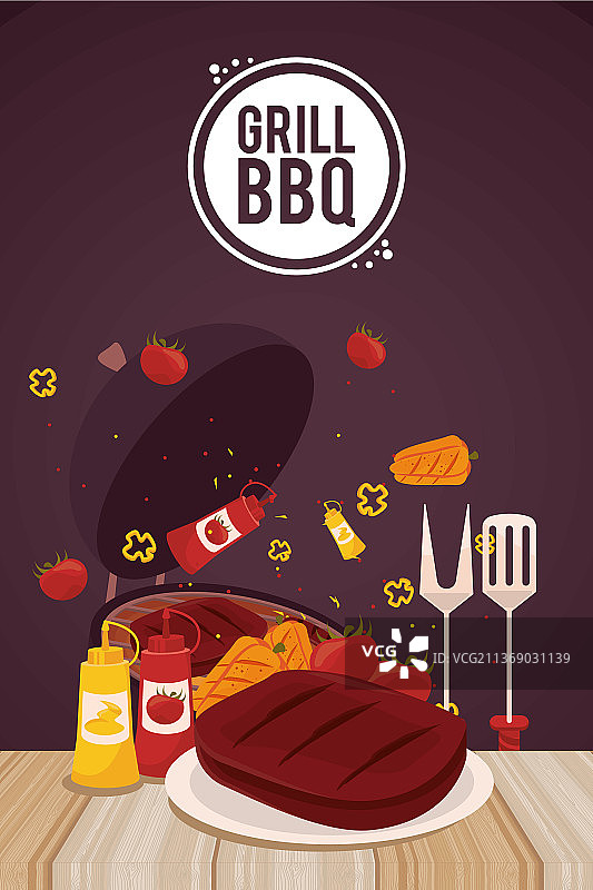 烧烤字母和图标图片素材