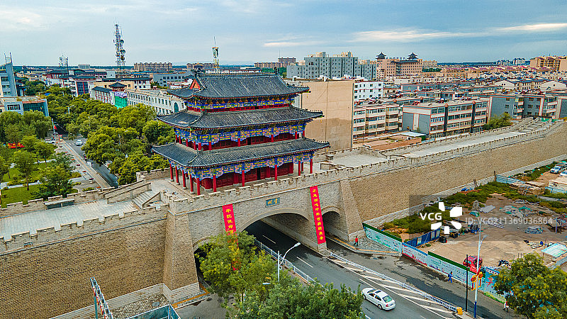 宁夏灵武玉皇阁鼓楼城市风光图片素材